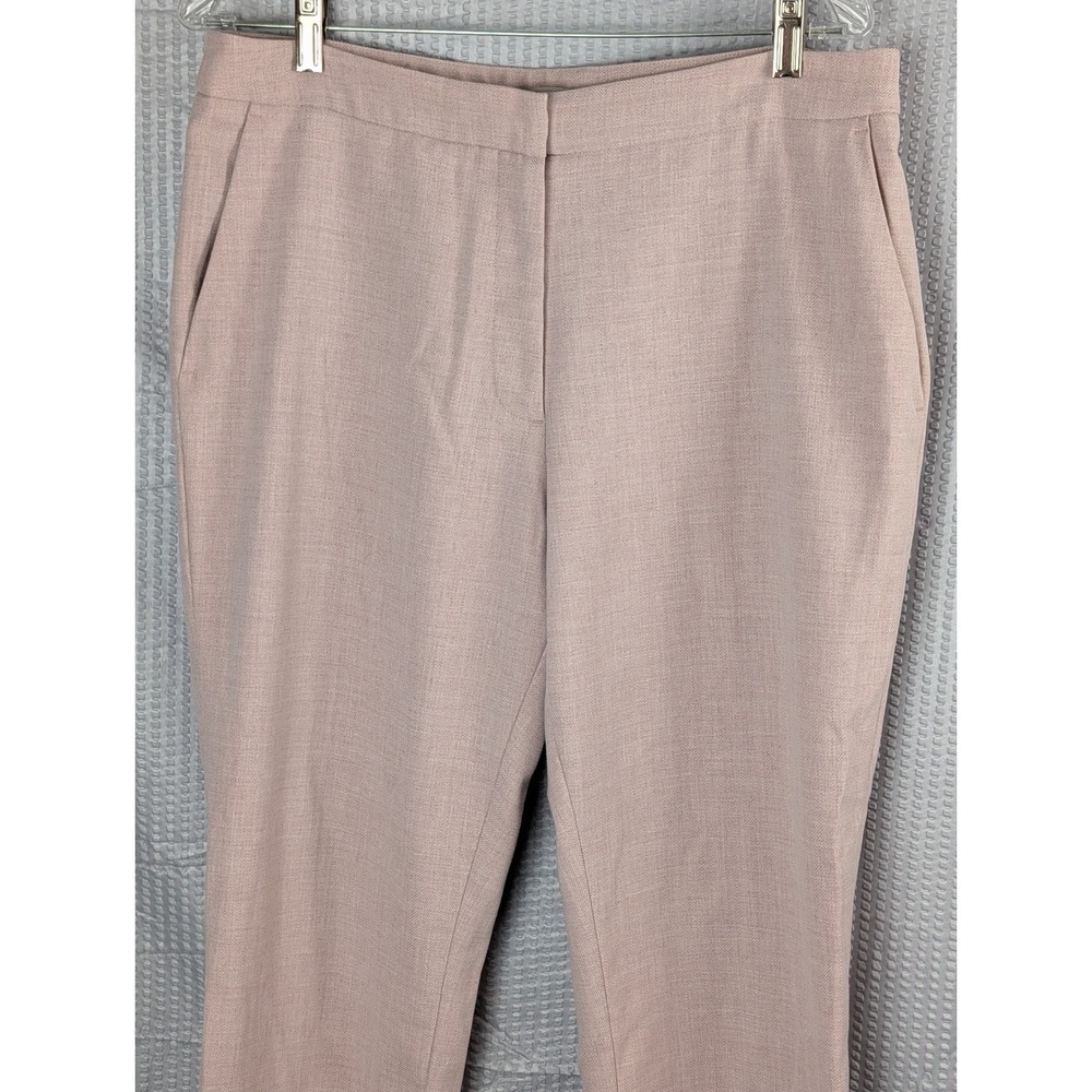 H&M Dusty Rose Herringbone Tapered Dress Pants Pink Business Casual Size 12